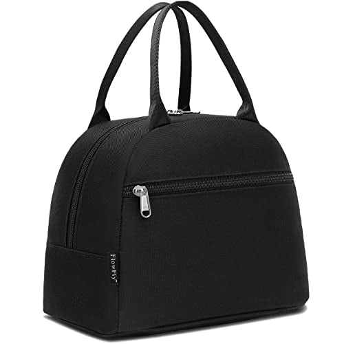 FlowFly Insulated Lunch Cooler Bag - Durable Tote Organizer for Work, Black