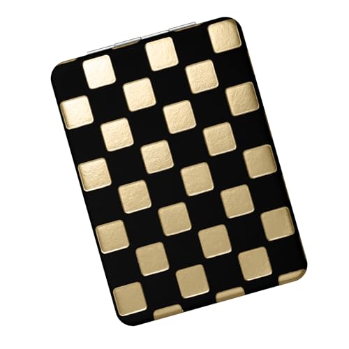 Tavonis Neon Checkered Pocket Mirror, 1x/2x Magnifying Compact Mirror