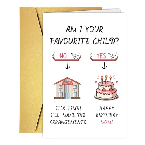 Funny Birthday Card for Mom - Humorous Gift from Son or Daughter