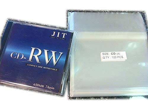 100 Pcs Resealable Cello Bags for Standard CD Jewel Cases - Crystal Clear