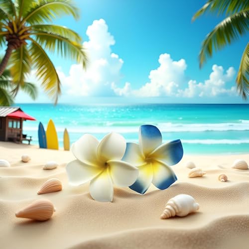 Mozff Hawaiian Plumeria Flower Hair Clips 2-Piece Set 7cm Foam Beach Accessories