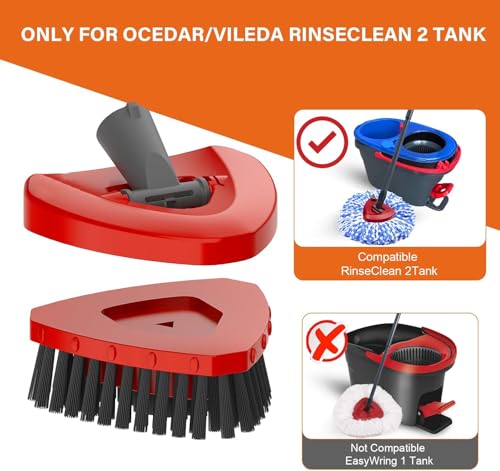 Replacement Mop Base and Scrub Brush for O-Cedar RinseClean 2-Tank System