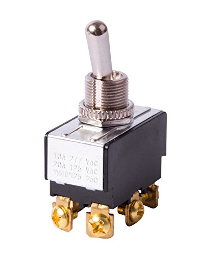 Gardner Bender Heavy-Duty Double Pole Single Throw Toggle Switch 20A/125V AC, ON-OFF, Screw Terminals, Pack of 1 - Model GSW-15