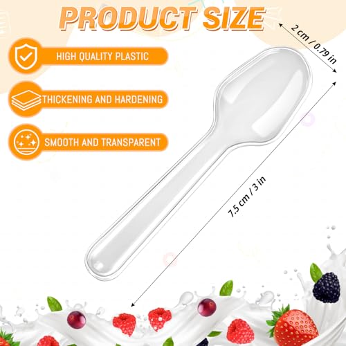 550 Pcs Mini Disposable Tasting Spoons - Clear Plastic Cutlery