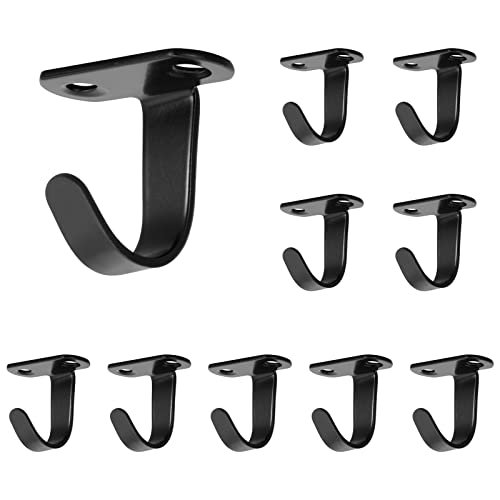 NearMoon Stainless Steel Ceiling Hooks - Matte Black, 10 Pack Heavy Duty