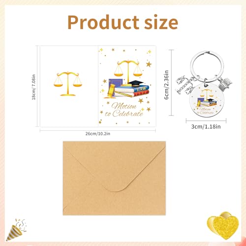 Law School Graduation Card Set with Keychain Charm - Gift for Graduates