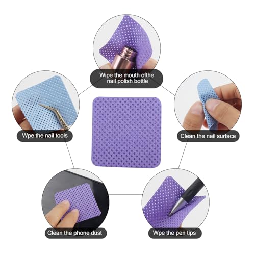 600 Pcs Lint Free Nail Wipes and Eyelash Glue Cleaner Pads