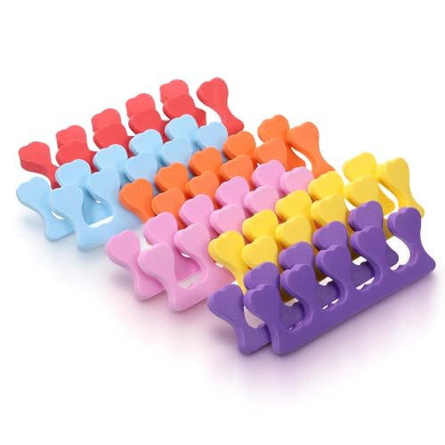 Pedicure Toe Separators - 24Pcs Soft Foam Heart Spacers for Nail Art