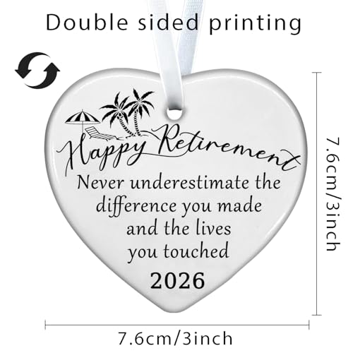 Ceramic Retirement Ornament 2026 - Heartfelt Gift for Women
