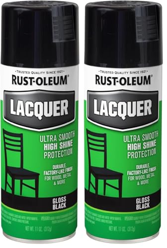 Rust-Oleum Lacquer Spray Paint, Black, 11 Ounce (Pack of 2)