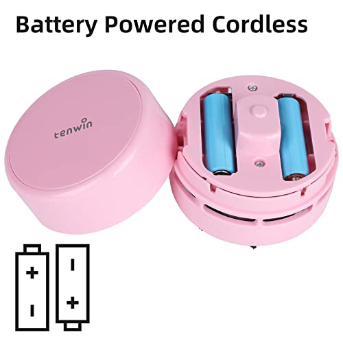 tenwin Mini Desktop Vacuum Cleaner - Portable Cordless Desk Cleaner, Pink