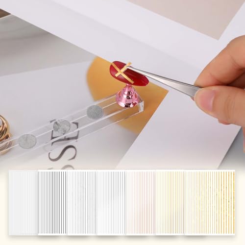 Metallic Nail Art Striping Tape Stickers - 7 Sheets Gold & Silver DIY