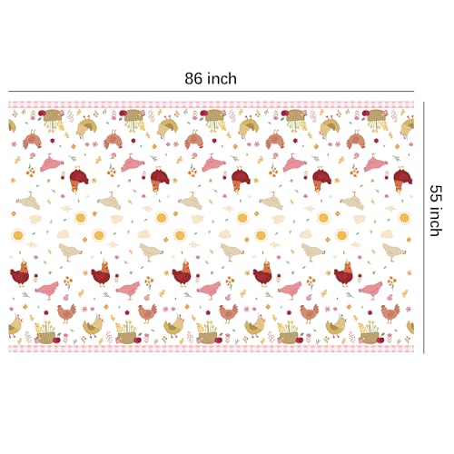Chicken Party Decorations Tablecloth - 3 Pack, 55x86in