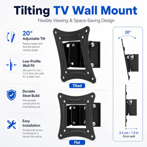 Tilting TV Wall Mount Bracket for 14-24 Inch LCD Monitors