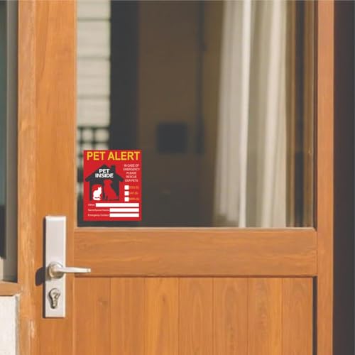 2 Pack Pet Alert Stickers - Waterproof Vinyl Emergency Signs