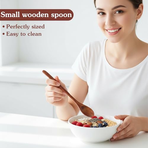 2 Pack 7.6-Inch Wooden Spoons for Honey & Coffee - Padauk