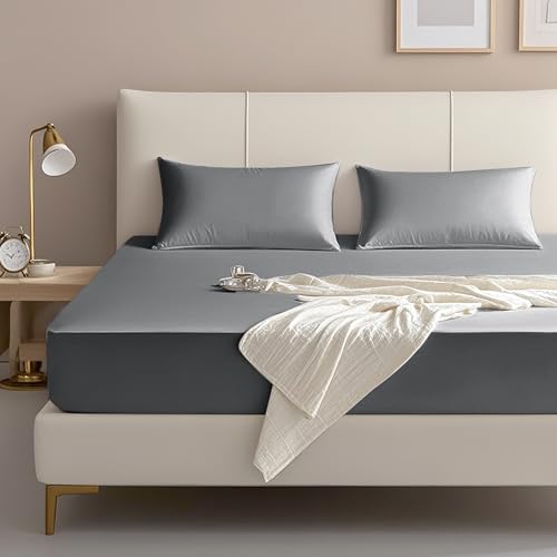FreshCulture Twin Fitted Sheet - Dark Grey, Ultra Soft Microfiber