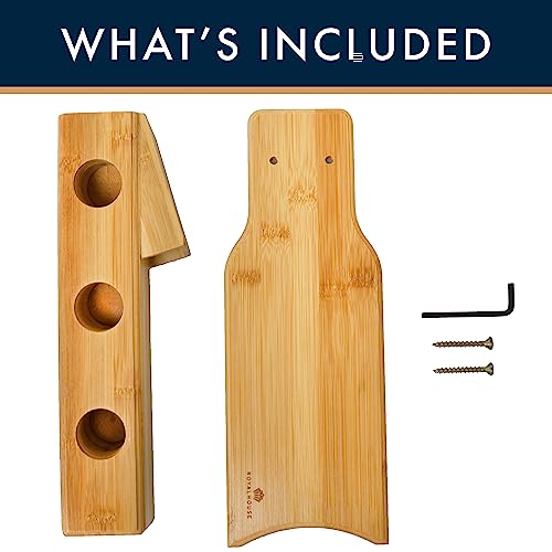 RoyalHouse Bamboo Wine Rack for 3 Bottles - Elegant & Durable