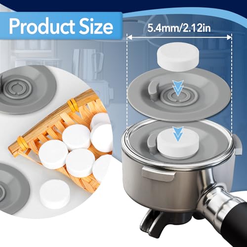 14-Pack Breville Espresso Cleaning Tablets & 2 Silicone Backflush Discs - White