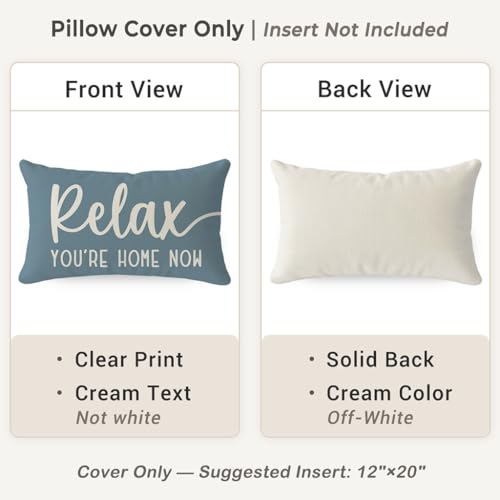 PANDICORN Decorative Throw Pillow Covers 12x20 Inch Set of 2 - Dusty Blue
