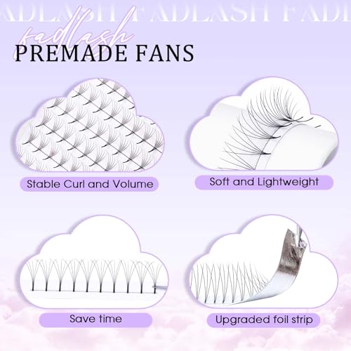 FADLASH 5D Premade Volume Lash Extensions C Curl 0.07mm 9mm