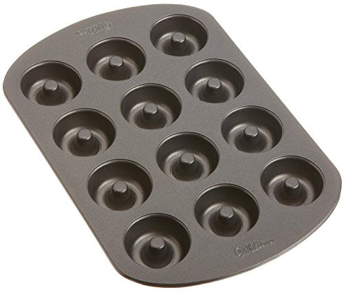 Wilton 12-Cavity Mini Donut Pan, Non-Stick Steel Baking Mold
