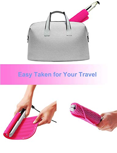 Heat Resistant Silicone Mat for Curling Iron and Hair Straightener Pink
