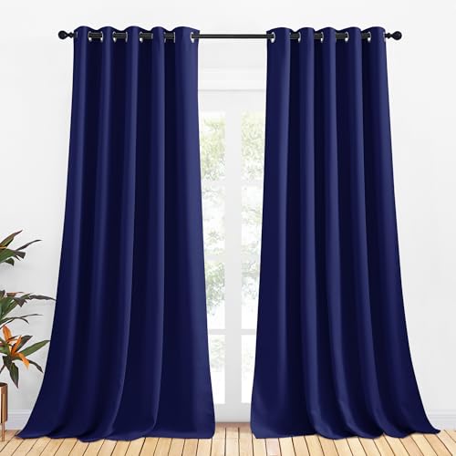 NICETOWN Royal Blue Blackout Curtains 70x95 Inch, Set of 2 Thermal Drapes
