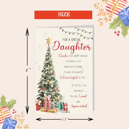 Funny Christmas Card for Daughter - Merry Xmas Greeting Card