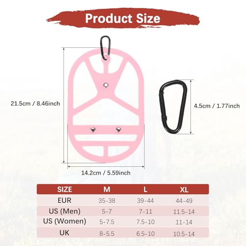 TIXIPEM Silicone Shoe Holster for Backpack - Pink, Size Large