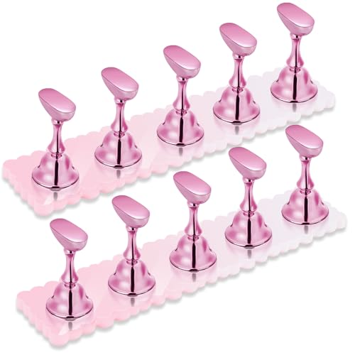 LADYING Magnetic Nail Art Practice Stand Set 2-Pack Acrylic Holder