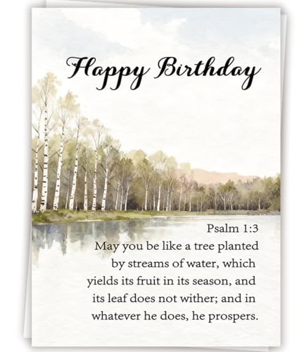 Christian Birthday Card AM-447 with Uplifting Scripture