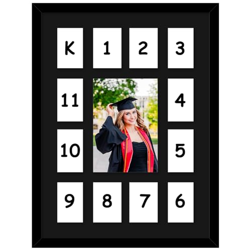 K-12 School Years Picture Frame - 13 Openings for Photos