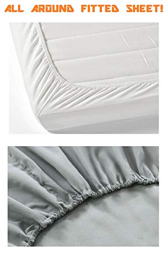 Elegant Comfort Microfiber Fitted Sheet - Twin/Twin XL, Gray, 16-Inch Pocket