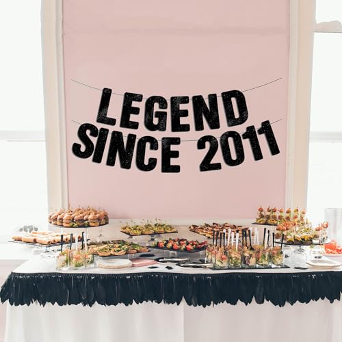 Pre-Strung Black Glitter Banner - 15th Birthday Party Decor