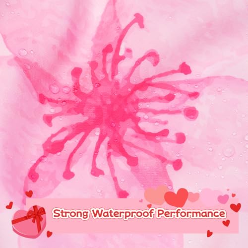 Cherry Shower Curtain for Girls - Floral Heart Design, 71x71 Inches