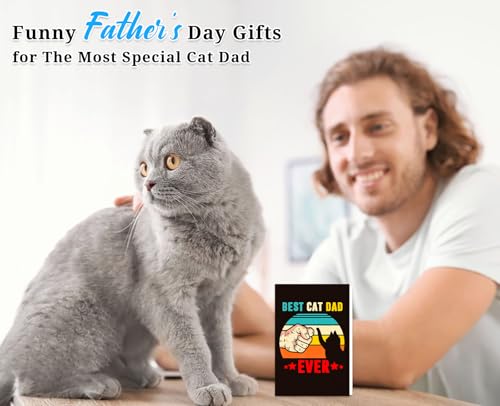 Funny Cat Dad Father's Day Card - 4x6 Greeting Card with Envelope