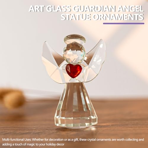 3-Inch Crystal Angel Figurine - Heart Guardian Angel Statue