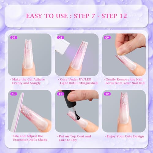 150pcs Clear Coffin Nail Forms, Long Straight Stiletto Molds for Polygel