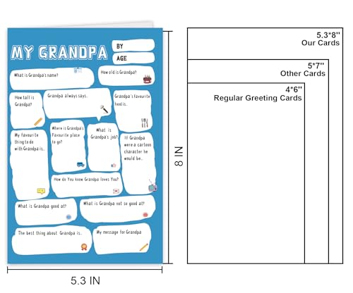 DIY Grandpa Birthday Card Blank Thick Cardstock for Grandad