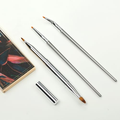 WOLVINA 2-Piece Eyeliner Brush Set - Fine Detail Straight and Angled Brushes