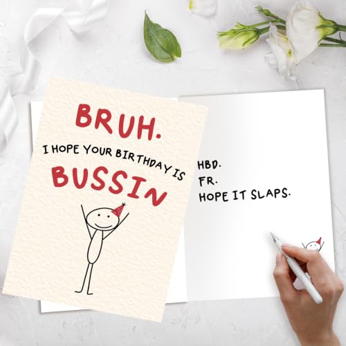 Funny Gen Z Birthday Card for Teens - BRUH Meme Slang
