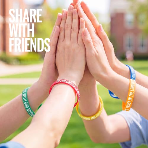 30 Pcs Bulk Inspirational Bible Verse Bracelets - 10 Colors