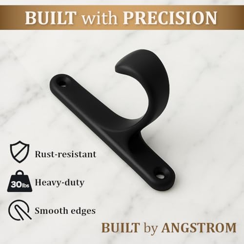 ANGSTROM Matte Black Bath Hook - Wall Mounted Single Prong Holder