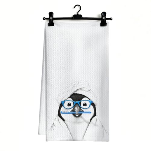 Funny Penguin Hand Towels - 16x24 Inch Decorative Towels for Bathroom