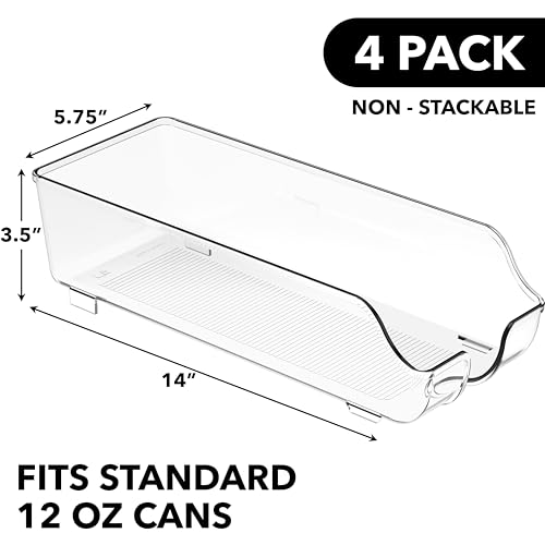Simple Houseware Soda Can Organizer, 4 Pack for Standard 12 oz Cans