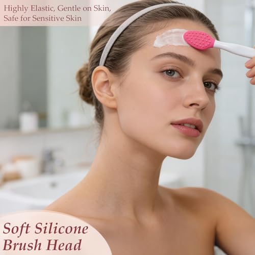 Silicone Facial Cleansing Brush Set – 10 Pack Pink-Red Face Scrubbers