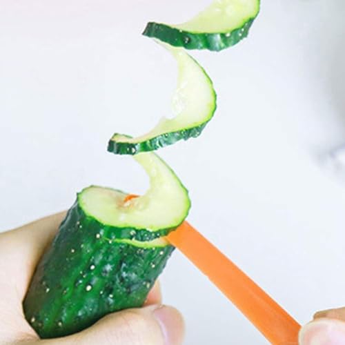 Jinshining Green Spiral Vegetable Slicer - Manual Cucumber, Potato & Carrot Cutter
