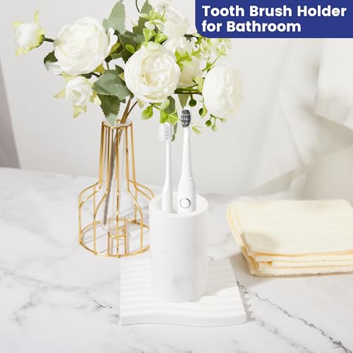 Diatomite Toothbrush Holder for Bathroom - Marble White Organizer