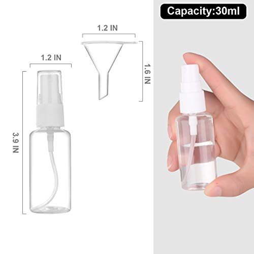 Exptolii Small Plastic Fine Mist Spray Bottles 1oz 6 Pack Travel Size
